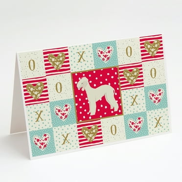 Caroline's Treasures Bedlington Terrier Love Greeting Cards with Envelopes, 5" x 7" (8 Count)
