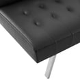 thumbnail image 3 of Black Convertible Futon Sofa, Modern Reclining Black Sleeper Sofa, Split Back Faux Leather Futon Sofa Bed, 3 of 10