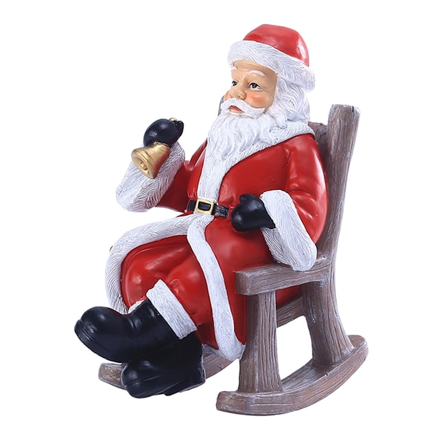 Silla mecedora de resina 1pc Ornamento de Santa Claus Ornamento de Navidad (color surtido)