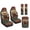 Aztec Deer Wolf American Tribal, variant on Xoenoiee Aztec Deer Wolf American Tribal Print Car Seat Covers Full Set of 5 for Women Men, Faux Leather Auto Seat Cover Protector with Seat Belt Covers and Center Console Cover