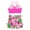 Hot Pink, variant on iiniim Girls 2Pcs Swim Top with Floral Print Swimming Shorts Swimsuit Athletic Summer Beachwear Pink 7-8