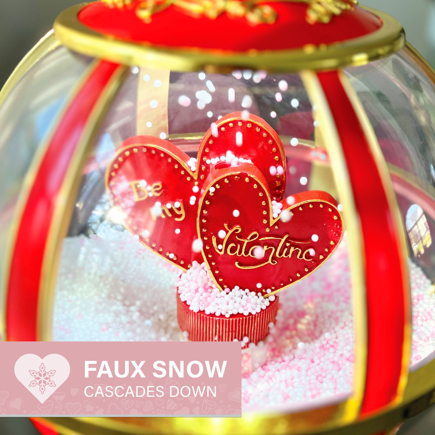 Fraser Hill Farm 23-In. Musical Snowy Tabletop Valentine's Day Lantern, FSTHEART023A-RD