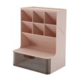 thumbnail image 1 of Desktop Pen Organizer with Drawer Stacking Cosmetic Storage Holder Makeup Organizer for Bedroom Office Desk Pen Holder White, 1 of 4