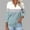 Light Blue, variant on Stylish Olyvenn Women's 3/4 Sleeves V Neck Button Collared Shirts Basic Collar Cute Tees Dressy Casual Color Block Tops Blouses Work Shirt Hot Pink 20-22
