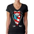 thumbnail image 1 of Awkward Styles Women's Tuxedo American Flag V-neck T-shirt USA Patriotic, 1 of 4