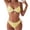 Yellow, variant on Fjofpr womens swimming suits 2 piece set Women Solid Color Lace-up Split Swimsuit Bikini Beach Hot Spring Two-piece Swimsuit Suit