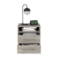 thumbnail image 6 of Dtwnek Nightstand with 2 Drawers and 1 Open Shelf, Light Gray, 6 of 6