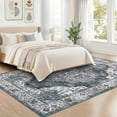 thumbnail image 3 of Haperlare 5'x7' Vintage Area Rug Oriental Rug for Living Room, Soft Washable Non Slip Non Shedding Rug Low Pile Indoor Carpet for Bedroom Dining Room Home Office, Blue, 3 of 8