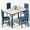 Blue((cobblestone pattern), variant on 4-person dining table set, modern artificial marble dining table set, kitchen table and chair set of 4 pieces, suitable for small Spaces, apartments, restaurants, Grey/WHite
