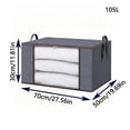 thumbnail image 3 of LOWLHOME Storage 1-Pack Clothes Organizer Storage Bags, Foldable Storage Box with Large Clear Window Sturdy Handles, for Blankets Pillows Bedding,105L, 3 of 6