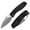 Black G10, variant on Tenable Heron Folding knife,Water Ripple Damascus,Beadblasted Aluminum Handle,Johan Jordaan Designers,B2124V3