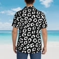 thumbnail image 6 of Fotbe Black Leopard Hawaiian Shirt for Men Unisex Summer Beach Casual Short Sleeve Cotton Linen Button Down Shirts-3X-Large, 6 of 9