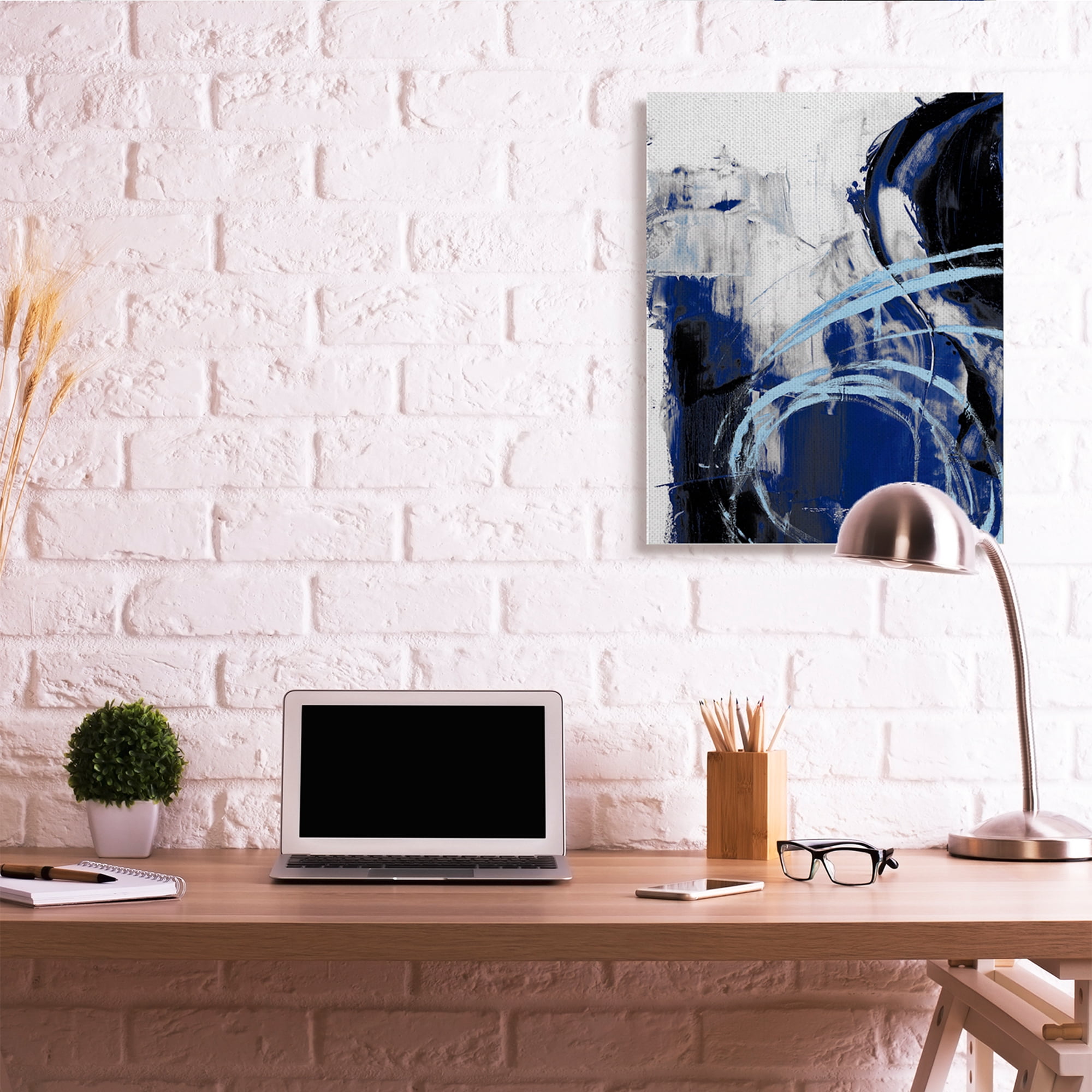 Stupell Industries Chaotic Blue Movements Indigo Abstract Design Canvas Wall Art, 30 x 40, Design by Ethan Harper
