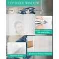 thumbnail image 4 of No Hook Shower Curtains with Snap in Liner, Navy White Waterproof Fabric Shower Curtain, Marble Modern Artwork Double Layers & See-Through Top Window Bathroom Curtains 54''x78'', 4 of 6