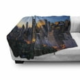 thumbnail image 3 of City Soft Flannel Fleece Blanket, Sun Rising over Central Park in Manhattan Tranquil Morning Skyscrapers, Cozy Plush for Indoor and Outdoor Use, 50" x 60", Blue Marigold Dark Green, by Ambesonne, 3 of 6