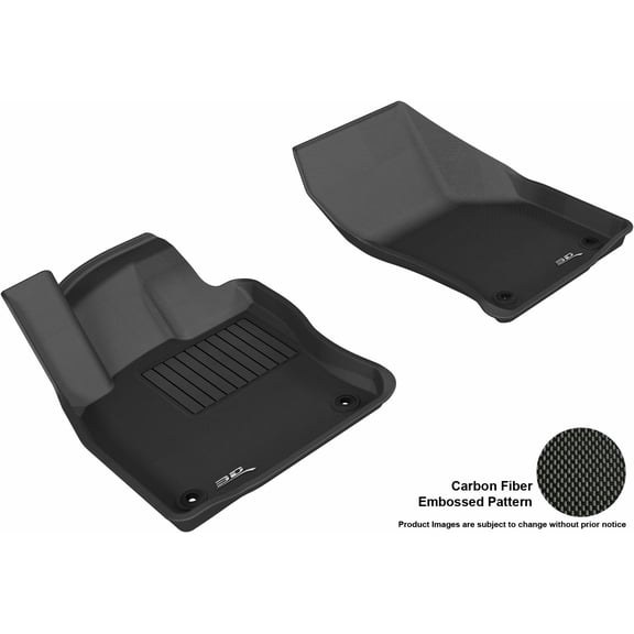 3D MAXpider Custom Fit Kagu Floor Mat (Black) Compatible with Volkswagen Golf/Alltrack/GTI/R/Sportwagen 2015-2024 - Front Row