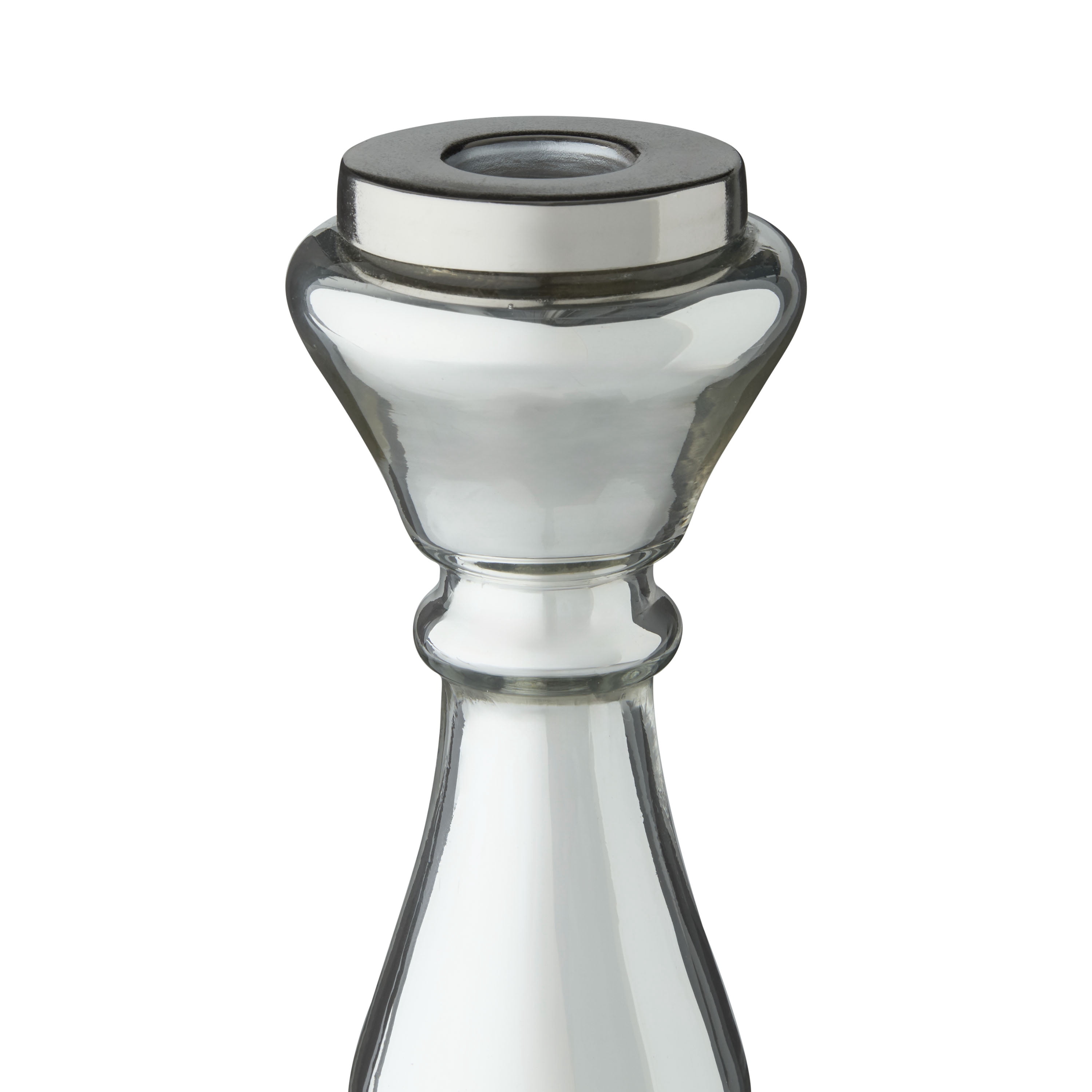 Pillar Candlestick, Silver, 12", by My Texas House