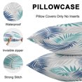 thumbnail image 5 of Lumbar Pillow Covers 20x12 Inch Set of 2, Palm Leaves Waterproof Outdoor Pillow Covers, Modern Simple Tropical Plants Teal Navy Blue Decorative Cushion Pillowcases for Couch, Sofa, Bed, Garden, Patio, 5 of 9