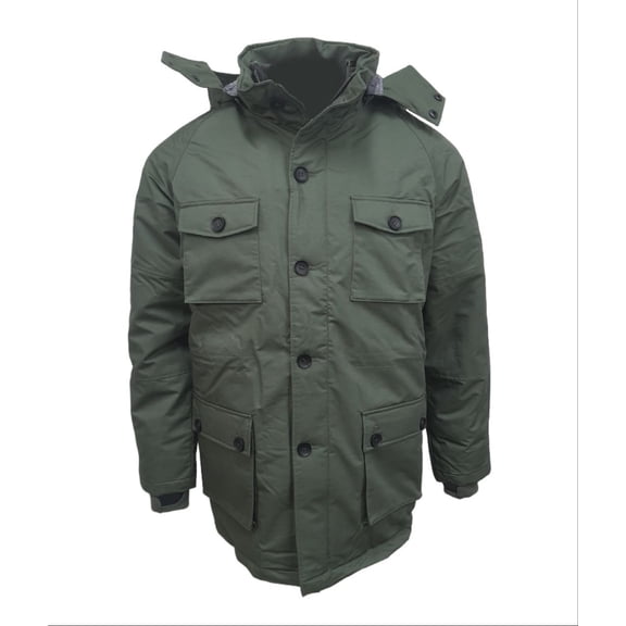 HoodLamb Men's Hemp 2-1 Parka With Vest 420, Green, Large