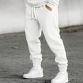 thumbnail image 2 of Lumtrix Jogger Sweatpants for Men Drawstring Cuffed Sweatpants Fall Winter Jogging Pants with Pockets White M, 2 of 7