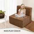 thumbnail image 3 of FICISOG Folding Sofa Bed Floor Mattress for Kids, 3in1 Folding Mattress Kid Fold Up Sofa Futon Folding Chair Bed, Child Foldable Mattress Floor Bed Folding Couch Trifold Mattress for Playroom, 3 of 7