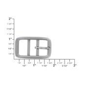 C5384 Nickel Matte, Double Bar Buckle, Solid Brass-LL