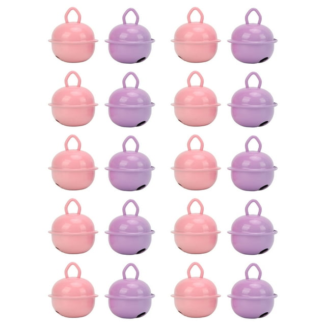 Fyearfly 20 cascabeles, Cascabel de Metal de 22mm, cascabeles pequeños de Color Rosado, Buena decoración para Accesorios de Llavero de Bolsa de Ropa DIY