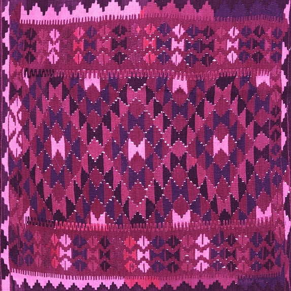 Ahgly Company Indoor Square Oriental Pink Traditional Area Rugs, 8' Square