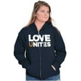 thumbnail image 3 of Love Unites Upside Down Rainbow Zip Up Hoodie Men's Women's Brisco Brands S, 3 of 6