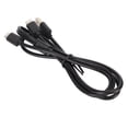 thumbnail image 1 of 2 In 1 Charging Cord, Efficient 2.8 Feet Double Head Charging Cable Black Space Saving  For Game Controller, 1 of 8