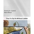 thumbnail image 6 of 4th of July RV Awning Sun Shade Screen 9'X7' Poppy Flower Yak Mesh Sunscreen Red White Blue Awning Shade Screen with Zipper UV Blocker Completed Kits Outdoor Canopy for RV Motorhome Camper Travel, 6 of 7