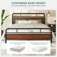 thumbnail image 5 of Allewie Walnut Queen Size Metal Platform Bed Frame with Wooden Headboard, Noise free, 5 of 7