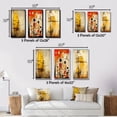 thumbnail image 4 of Designart "Enchanted Destruction Vintage Scene II" Modern Geometric Framed Wall Art Set Of 3 - Gold Abstract Geometric Frame Canvas Set For Living Room Decor, 4 of 6