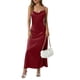 thumbnail image 1 of Maxi Vestido Formal para las Mujeres Satín Cuello de Vaca Correa de Espagueti Color Sólido Elegante Vestido Ajustado, Vestido de Noche de Poliéster Suave, 1 of 7