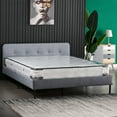thumbnail image 6 of LXingStore Metal and Wood Upholstered Platform Bed Queen Size Bed Frame/Panel Bed with Headboard No Box Spring Needed EASY INSTALLATION - 83x 63x 33 inch (Without Mattress), 6 of 7