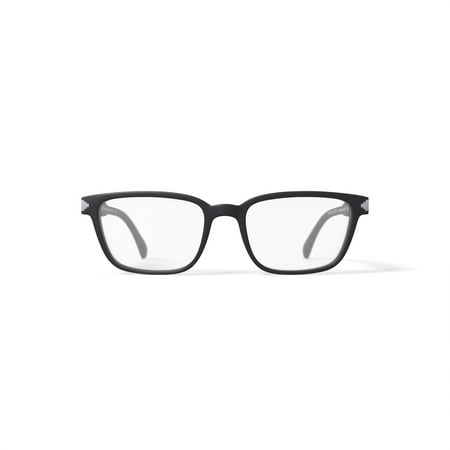 Karun Men's Aurora Rectangular Prescription Eyeglasses with Case, Black