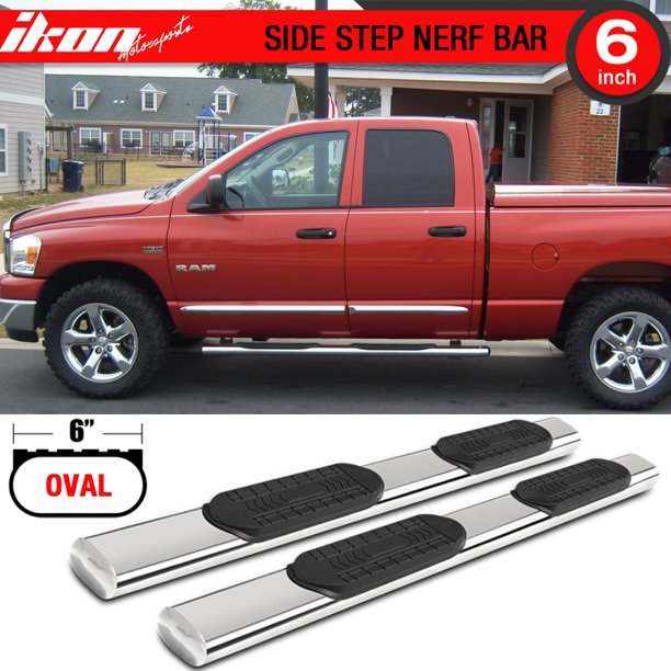 Compatible with 0208 Ram 1500 Quad Crew Cab 6In Stainless Steel Side
