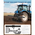 thumbnail image 4 of GloryStar Cat-0 / Cat-1 3 Point Landscape Rack, 50 Inch Steel Tractor Rack with Replaceable Spring Tines, Hitch Pin and Quick Mount Design for Efficient Garden, Lawn, Farm and Grass Care, 4 of 7