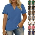 thumbnail image 2 of Npasoilc Short Sleeves for Women T-Shirts Crew Neck Lightweight Summer Tops Casual Loose Blouse Pullover, 2 of 7