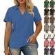 thumbnail image 1 of Conjuntos de maestra/o,Blusa de lentejuelas con cuello en V, top informal de manga corta, camisa de poliéster con detalle brillante, corte holgado para uso diario, sopatenor, 1 of 8