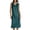 Dark Green, variant on OSOLU Dresses Solid Color Women Elegant Casual Dress V-Neck A-Line Sleeveless Midi Dress With Satin Trim For Daily Wear Party Events Breathable Hawaiian Flowy Sundress