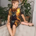 thumbnail image 4 of Balery Sunset Maple Tree Fox Conjunto de Pijama Infantil de Manga Corta con Estampado – Ropa de Dormir de Algodón Suave-Large, 4 of 6