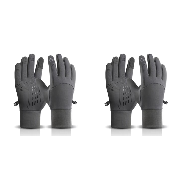 Hombres Mujeres Guantes Calefactores USB Pantalla Táctil Térmico (gris)