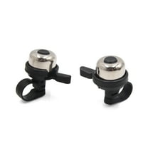 Unique Bargains 2pcs Chrome Plating Portable Bicycle Bike Handlebar Bell Horn Ring Alarm Silver Black
