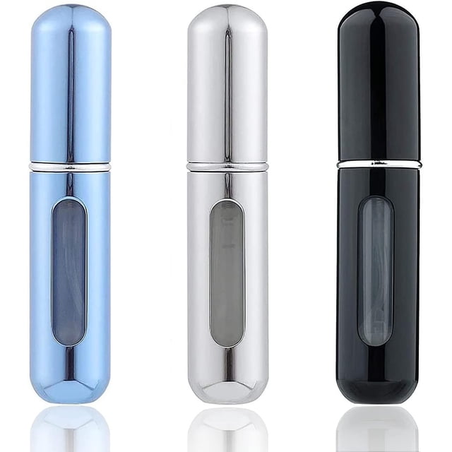 Botella de spray de perfume de 5 ml, vacía, recargable, mini, portátil, para viaje, atomizador de perfume, viales de perfume para hombre y mujer (3 unidades)