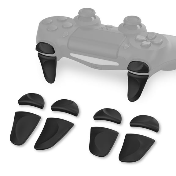 PlayVital 2 Pair Shoulder Buttons Extension Triggers for PS4 All Model, Game Improvement Adjusters for PS4 Controller, Bumper Trigger Extenders for PS4 Slim Pro Controller - Black