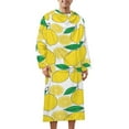 thumbnail image 2 of Lemon Print Bathrobe Plush Bathrobe Cozy Unisex Winter Bathrobe Warm Water Absorbent, 2 of 9