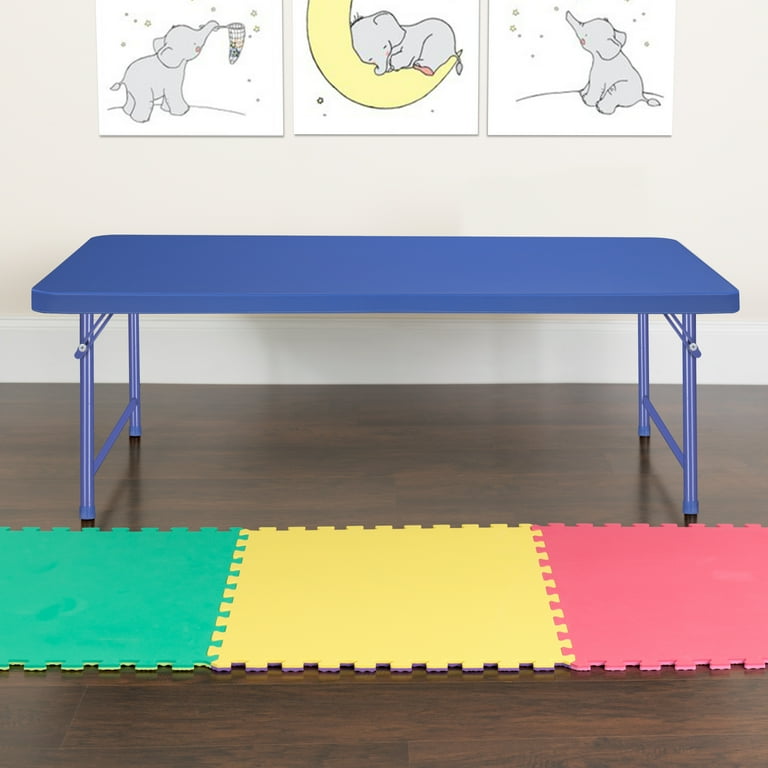 Flash Furniture Table bleue pliante pour enfant