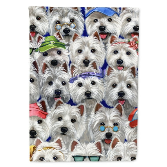 Westie Many Faces Garden Flag