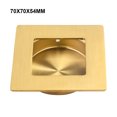 thumbnail image 5 of Square Recessed Sliding Closet Door Finger Pulls, Inner Diameter 2-1/8 Inch(54mm), Flush Handles for Pocket Door, Bypass Door, Barn Door Handles(Brushed Brass, 4 Pack), 5 of 6